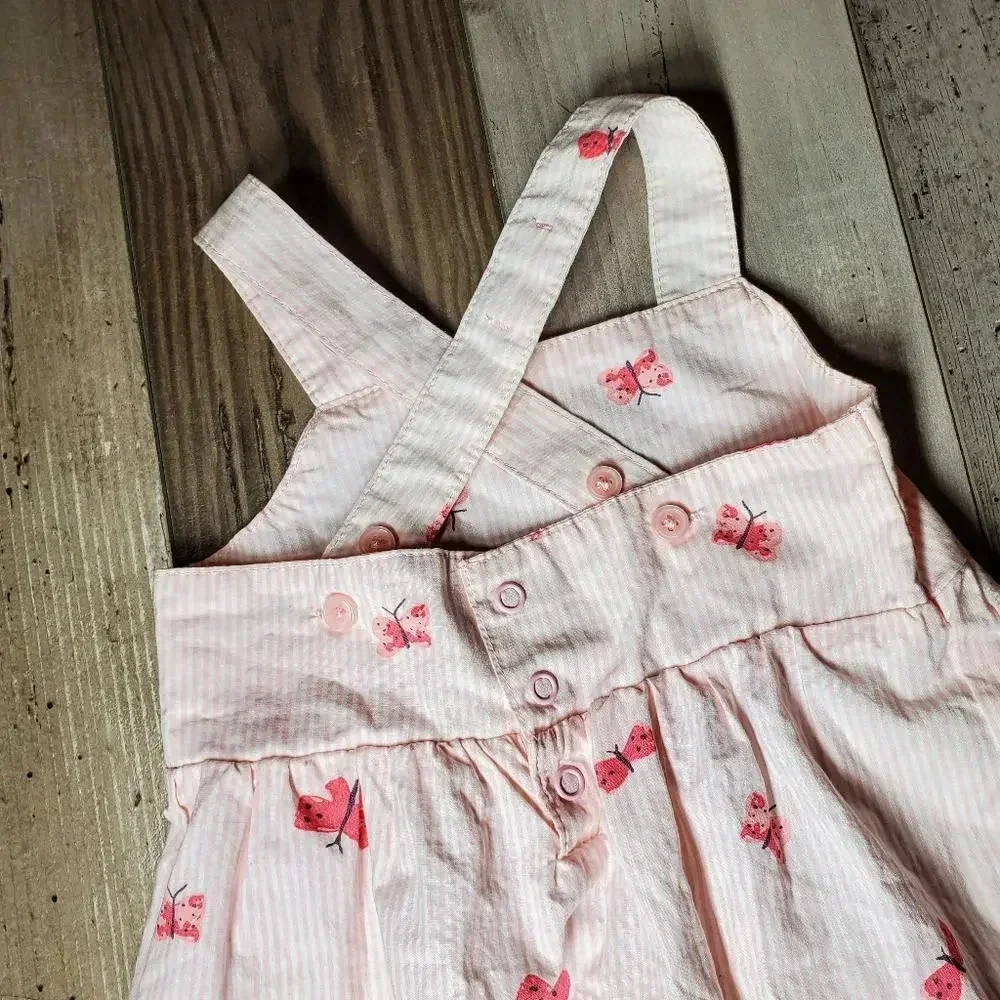 Just One You by Carter's Pink and White Striped Butterfly Dress Baby Girl 18m